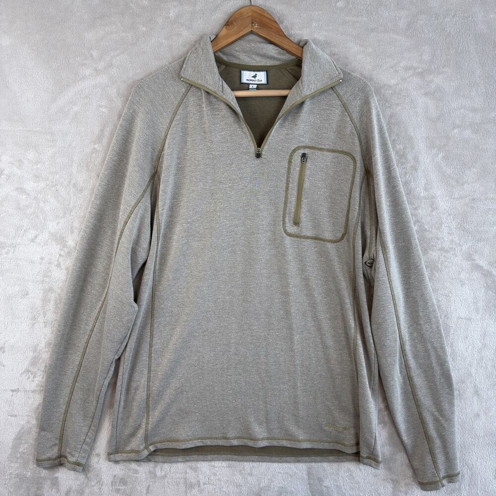 Properly Tied Bay Pullover Men's Large 1/4 Zip Pockets Golf Performance Gorpcore
